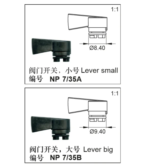 Medical equipment-applicable parts for Olympus control valves NP7