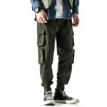Повседневные мужские брюки-карго на шнурке с несколькими карманами; брюки с завязками на лодыжке; мужские брюки для бега; уличные комбинезоны; спортивные брюки