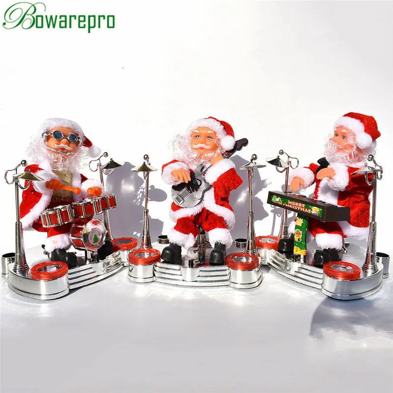

LED Flashing Christmas Ornaments Electric Santa Claus Musical Dancing Plush Dolls Toys Gifts For Child Home Decorations Crafts