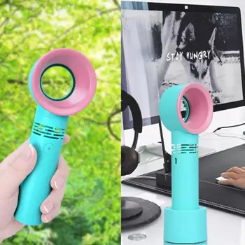 

USB Rechargeable Portable Bladeless Fan Handheld Mini No Leaf Fan With Handy Fan Indicator Level Speed LED 3 Cooler D7D2