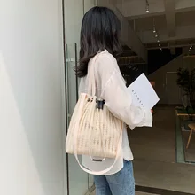 Стиль универсальная сумка на плечо простая кружевная открытая Холщовая Сумка студенческий стиль хипстерская сумка на плечо