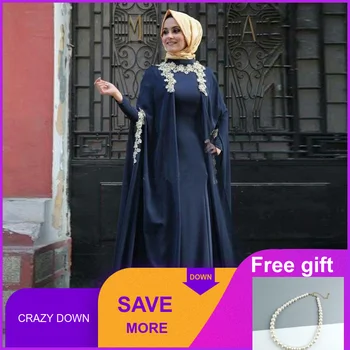

Evening Dresses With Hajab Abaya Dubai Long Sleeve Muslim Party Prom Gowns 2020 Kaftan Mother of the Bride Dresses Plus Size