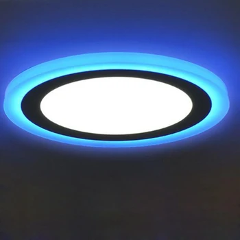 

BECOSAT Dual Color Recessed LED Ceiling Light 6W 9W Cold white and Blue Changeable LED Panel Light AC85-265V