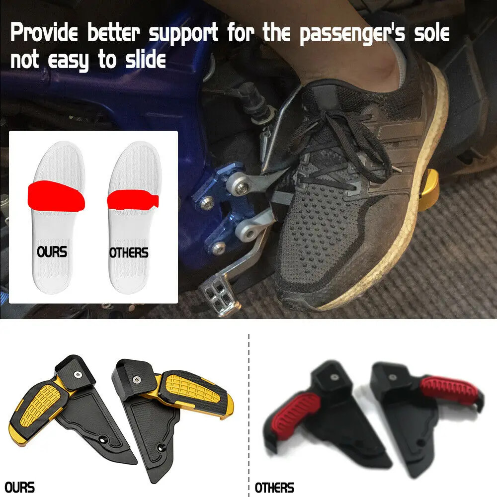 para os pés pedal almofada traseira passageiro footpegs extensão