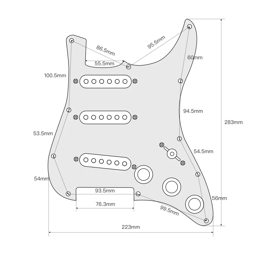 OriPure Alnico 5 однокатушечные звукосниматели загружены Pickguard Strat SSS для Аксессуары для электрогитары белый жемчуг
