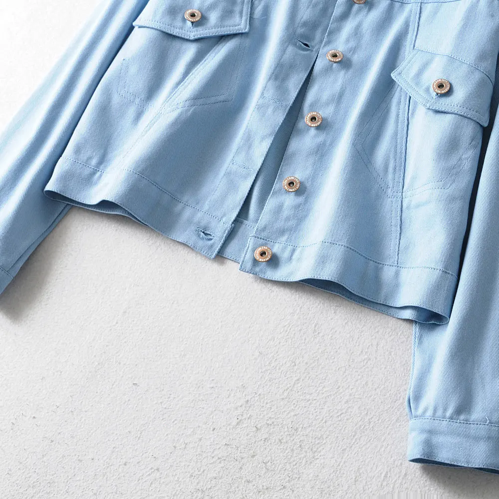 

Autumn Clothing Korean-style Street Fashion Cool Dual Pocket-Accent Loose Version of Fold-down Collar WOMEN'S Jacket Coat Wwt686