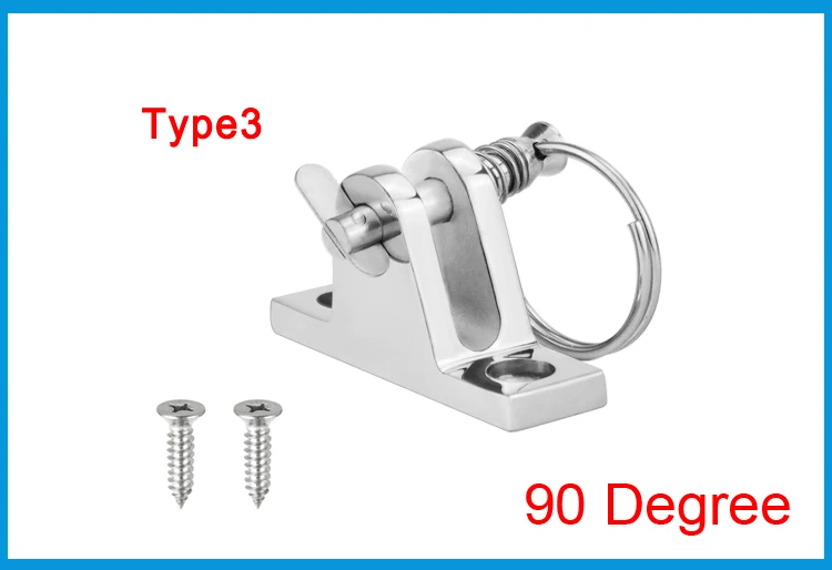 90 градусов нержавеющая сталь 316 лодка Бимини верхняя палубная петля с быстроразъемным штифтом для морского Каяка каноэ лодка Крышка БИМИНИ брызговик