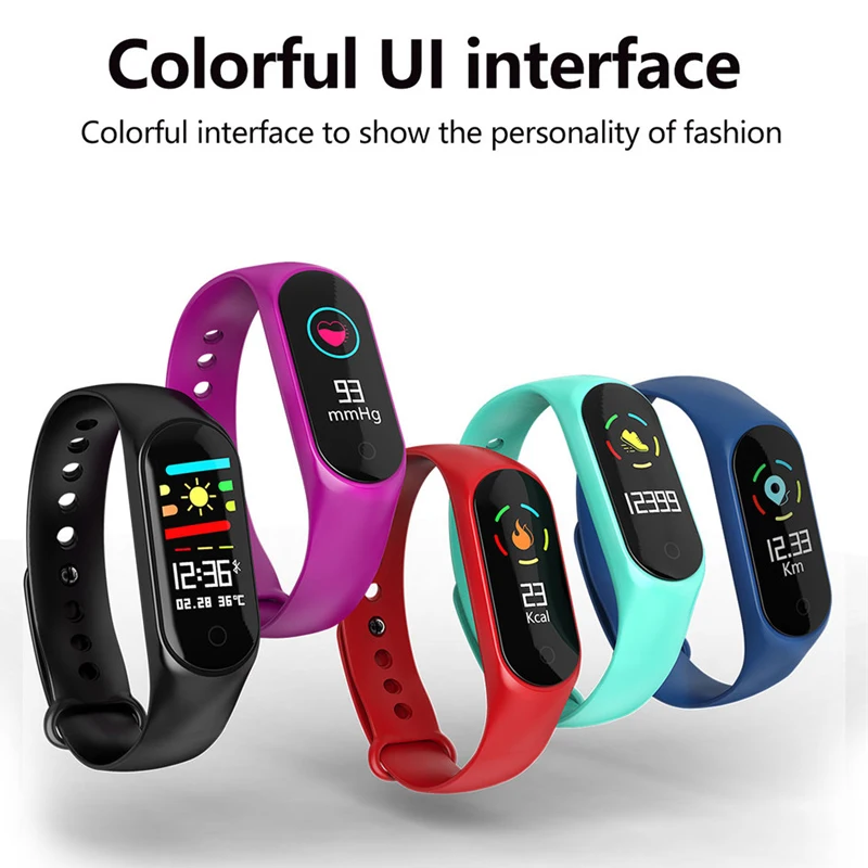 

M3s Smart Bracelet Fitness Band Sports Pedometer Wristband Heart Rate Monitor Waterproof IP68 Smart Watch for Running Swimming