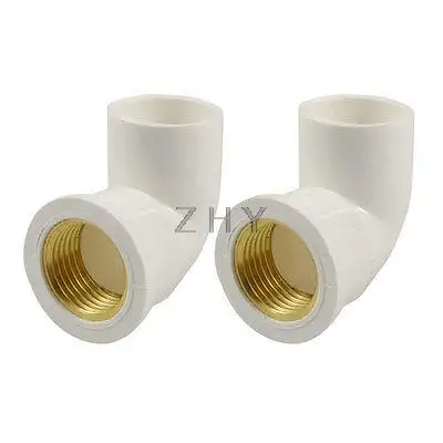 

Pipe Fitting 1/2" Thread x 20mm Slip PVC Female Elbow Connector Adapter 2 Pcs