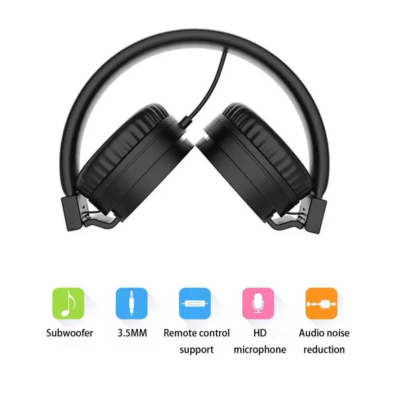 3 5MM Wired Headphones HiFi Gaming Headset Noise Cancelling Wired Earphone Surround Stereo Adjustable With Microphone For PC MP3