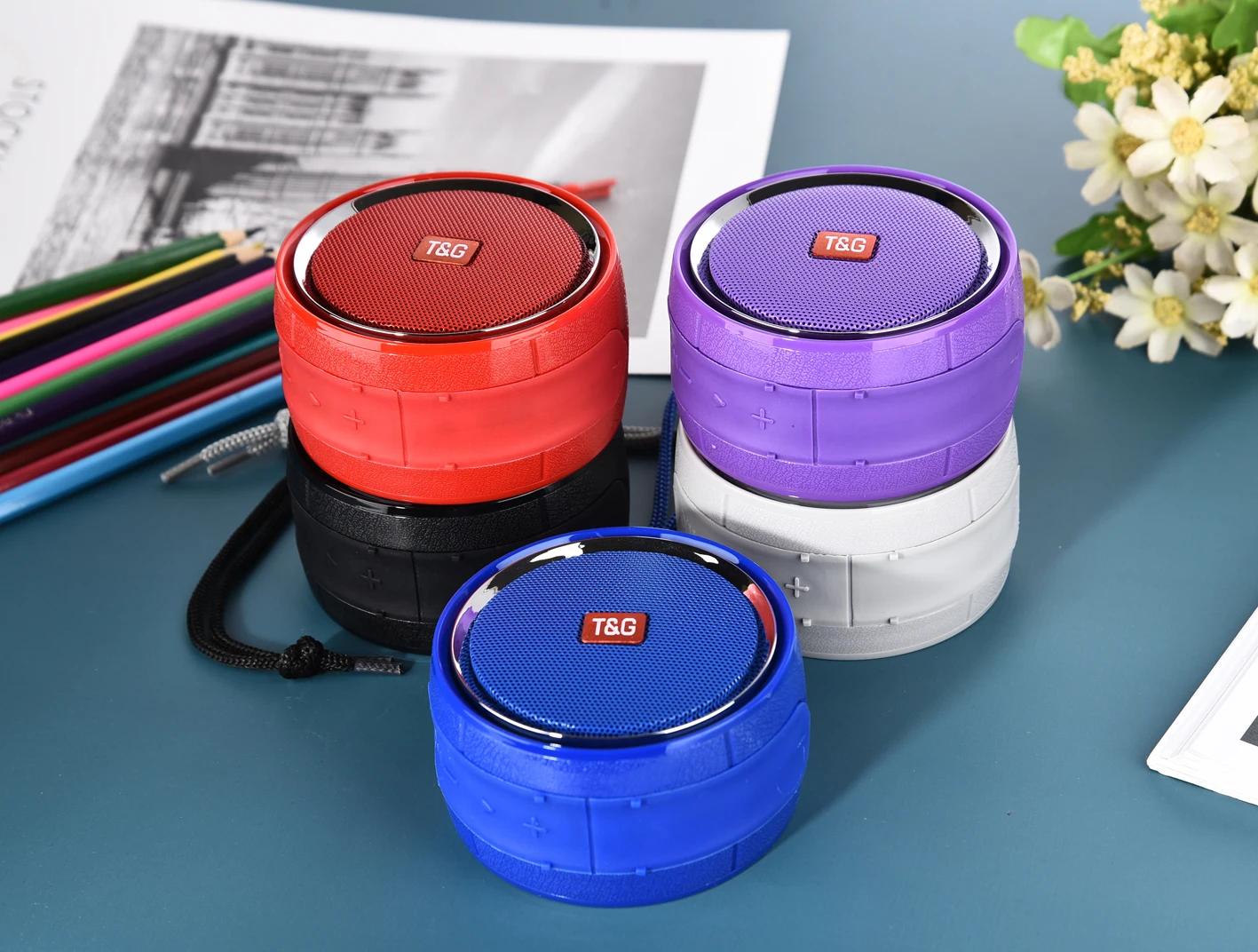 Portable Bluetooth-compatiple Speaker Wireless Speakers For Computer Phone 3D Stereo Outdoor Speaker Support FM Radio TF/AUX/USB atmosphere speakers