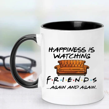 

Happiness Is Watching Tv Shows Friends 350ml Ceramic Gift Coffee Mug