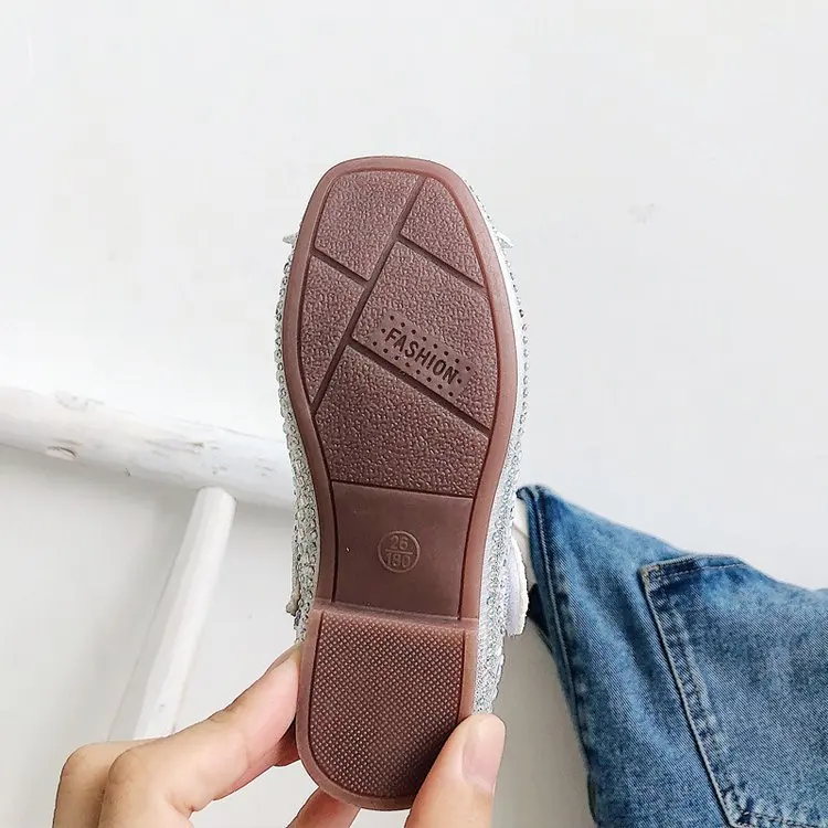 Г. Осенняя детская обувь женская обувь повседневная обувь на застежке-липучке, с круглым носком, на плоской подошве, с бантиком-бабочкой, универсальная Нескользящая 2019177
