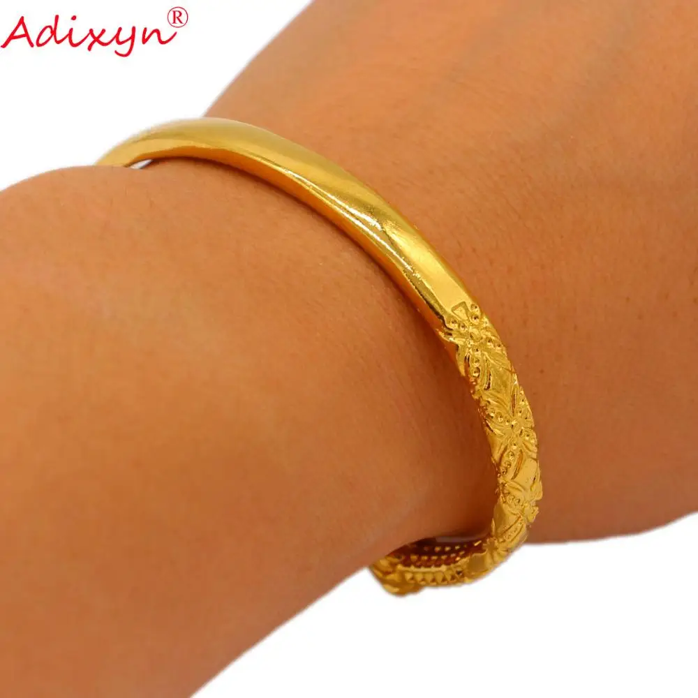 2PCS Openable Gold Bangles bangle bracelet for Women/Men Gold Color Bracelet Jewelry Ethiopian/African/Arab Gifts N071015