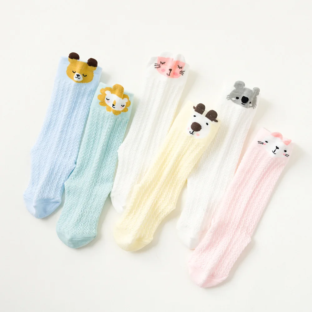 

2019 Summer Thin Section Infant Hose Socks Mesh Breathable Infant Knee Socks Baby Cartoon Anti-mosquito Socks 2.0