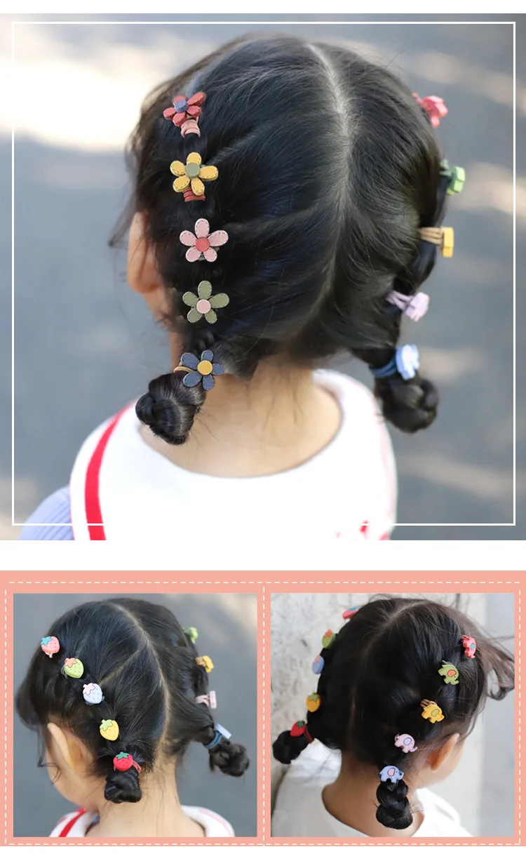 36 компл./лот 10 шт./компл. DIY простой акрил фрукт резинок эластичность мультфильм резинки для волос с цветами Инструменты для укладки волос аксессуары HA1609