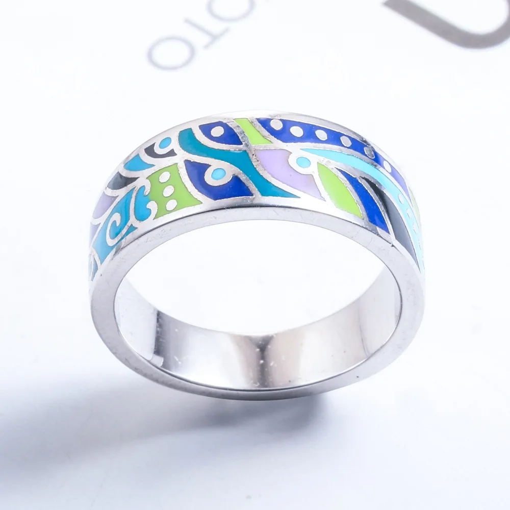 Обручальное кольцо с голубой эмалью для женщин, Серебро s925 пробы, белые обручальные кольца с фианитами, хорошее ювелирное изделие, подарок