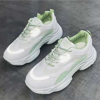 

2020 New Women White Luminous Platform Sneakers Shoes Woman Fashion women Vulcanize Shoes Casual Chunky Sneakers tenis feminino