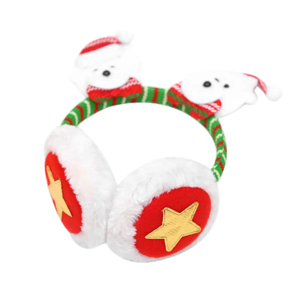 Winter Earmuffs Santa Claus Adults Christmas Gifts Keep Warm Comfort Supplies - Цвет: Светло-желтый
