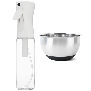 

3Pcs 300Ml Continuous Spray Bottle Mist Sprayer Ultra-Fine Continuous Water Mist & 2Pcs Stainless Steel Mixing Bowl