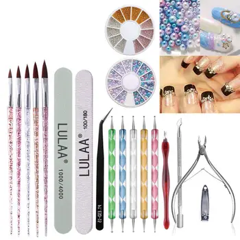 

11Pcs Nail Art Polish Polishing Strips Polish Brush Tip Drill Pen Nail File Shallow Rhinestone Jewelry Nail Art Tools Sets Kits