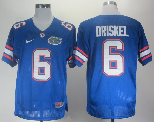 Серый Высокое качество#6 Jeff Driskel#15 Tim Tebow#22 E. Smith для мужчин- Новейший Высококачественный Трикотаж - Цвет: Серый