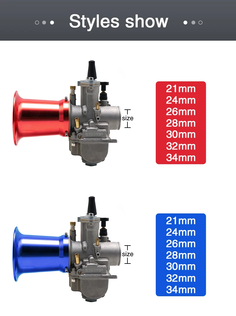 Universal 28 30 32 34mm pwk Flatslide Power Jet Carb for 50 to 300cc For KOSO OKO MOPED SCOOTER PIT Scooter Motocross - - Racext 19