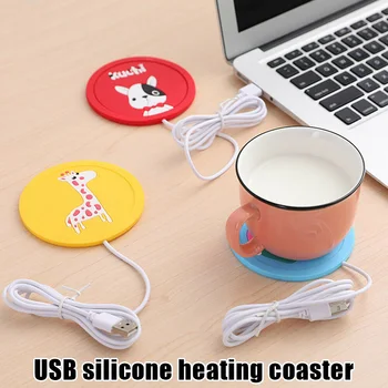 

USB Cartoon Original USB Wood Grain Cup Warmer Heat Beverage Mug Mat Keep Drink Warm Heater Mugs Coaster for Home Office Use