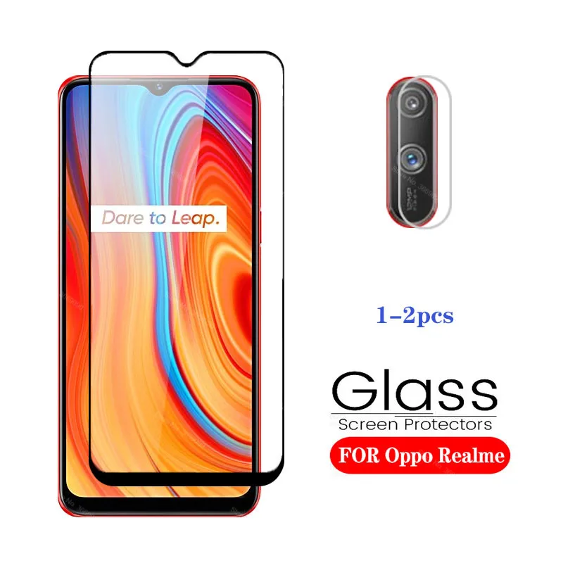 Закаленное стекло Realme C3 для OPPO защиты экрана 1-2 шт. пленка объектива закаленное C 3