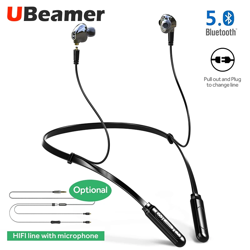 Ubeamer BT MN Bluetooth V5.0 наушники с двойным динамическим круговым изменяемым истинным 4D