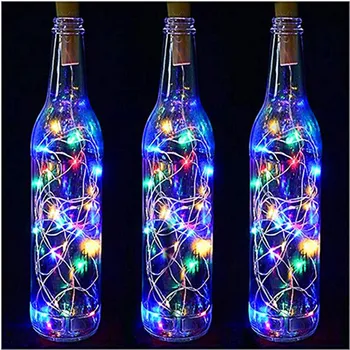 

Battery Powered Garland Wine Bottle Lights with Cork 10 LED Copper Wire Colorful Fairy Lights String for Party Wedding Decor