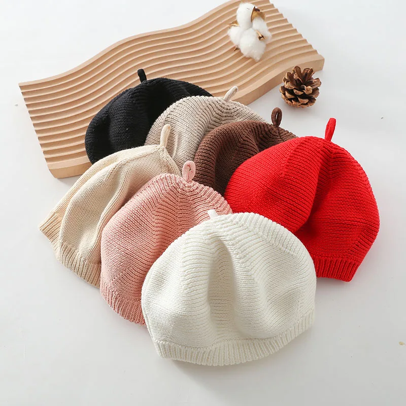 Cotton Kids Beret Cap for Newborn Girls