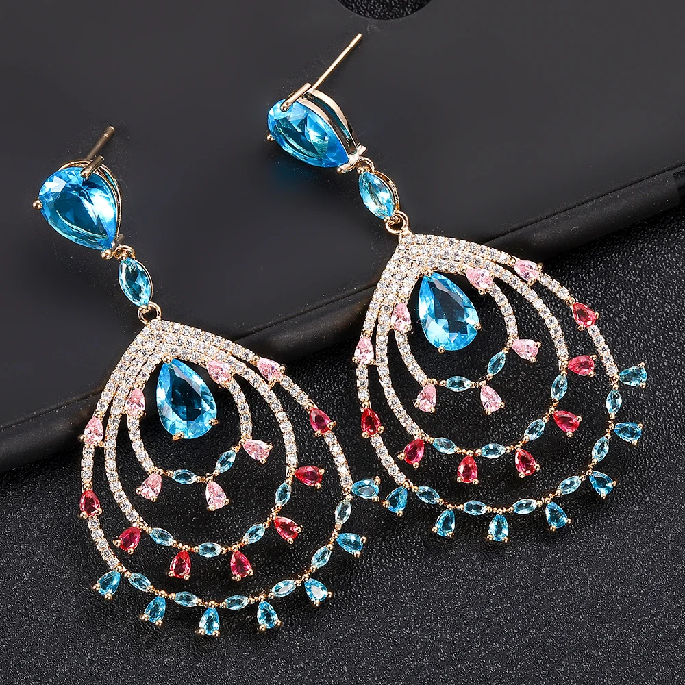 

Accking multicolor multilayer micro pave setting small flower ear cuff earrings free shipping wholesale