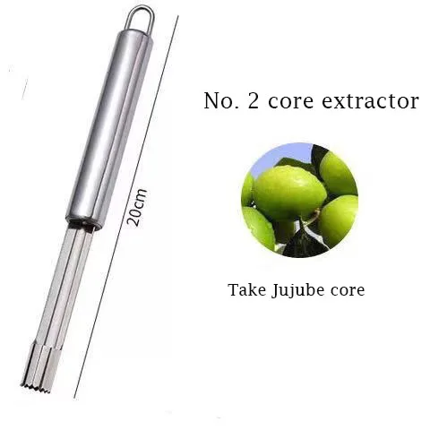 1Pcs Stainless Steel Twist Fruit Core Separator Seed Remover Hawthorn Jujube Pear Apple Corers Seeder Kitchen Gadgets Tools - Цвет: L