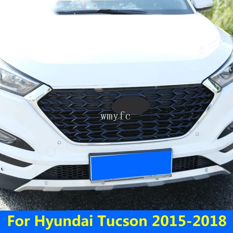 Гоночный автомобиль гриль для гоночного автомобиля гриль для hyundai Tucson- решетка эмблемы ABS радиатор хромированная сетка украшение для