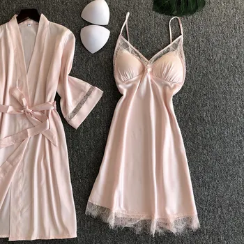 

Sexy Lace Sling Sleepwear Women Pure Color Spring Summer 2020 New Sleeveless Hollow Out Simple Temperament Sling Pajamas Set