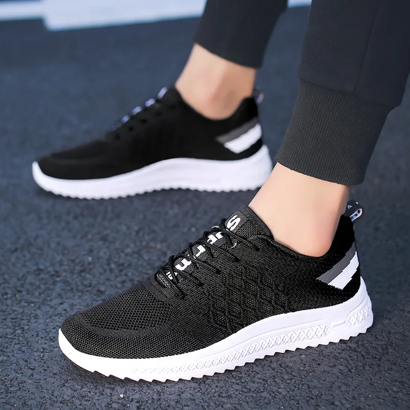 

New Men Outdoor Running Shoes Non-slip Comfortable Mesh Athletic Shoes Breathable Male Sneakers Lace-up Trainers Zapatillas
