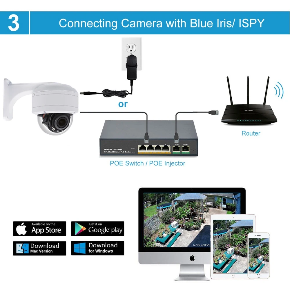 à prova de intempéries ir 35m onvif h.265 p2p