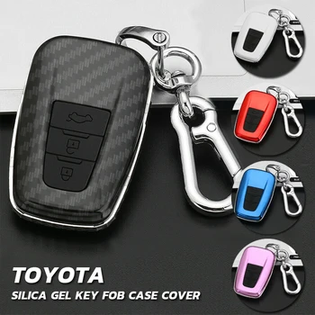 

Car Silica Gel Key Fob Case Cover For Toyota Camry CHR Corolla RAV4 Avalon Prado