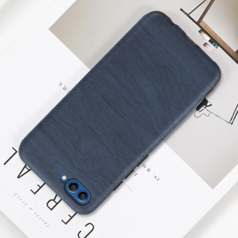 Чехол для телефона из искусственной кожи с текстурой древесины Huawei Honor 10 мягкий