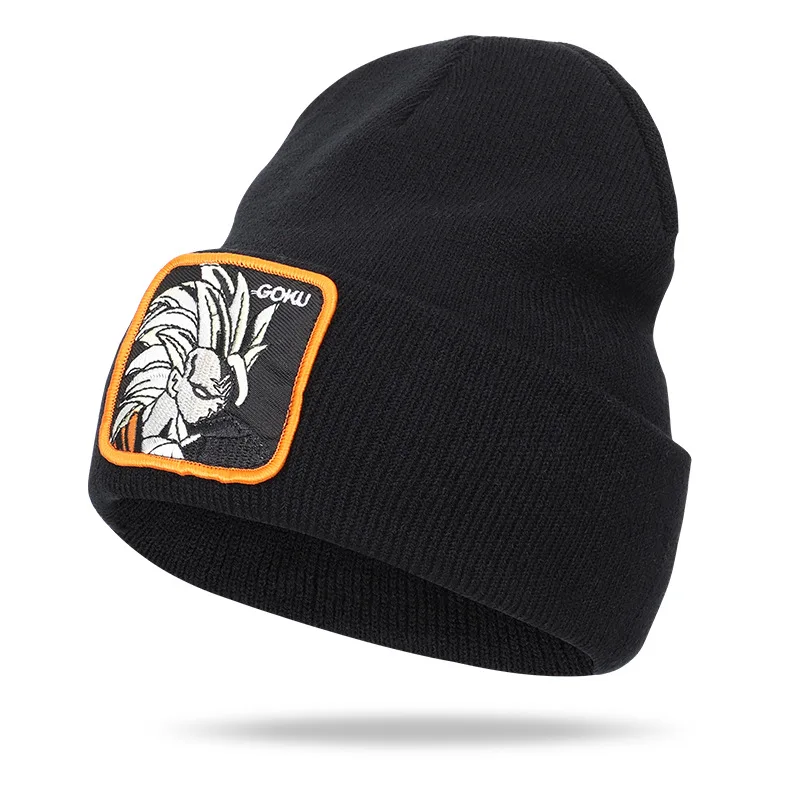 

Explosion models 2019 autumn and winter day seven Dragon Ball series Goku GOKU embroidery patch wool knit warm hat