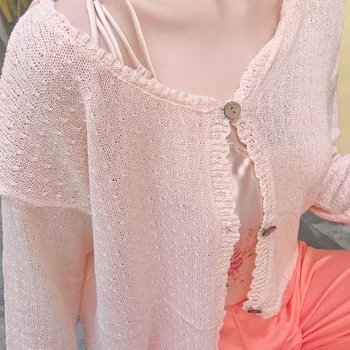

Princess sweet lolita cardigan Summer thin and super fairy sunscreen Short cardigan Chiffon all match cardigan women XH222