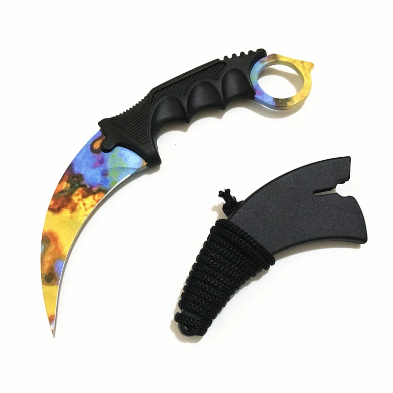HS инструменты Открытый Karambit ножи охотничьи ножи выживания тактический коготь Карманный Самообороны обидный кемпинг инструмент - Цвет: CH2