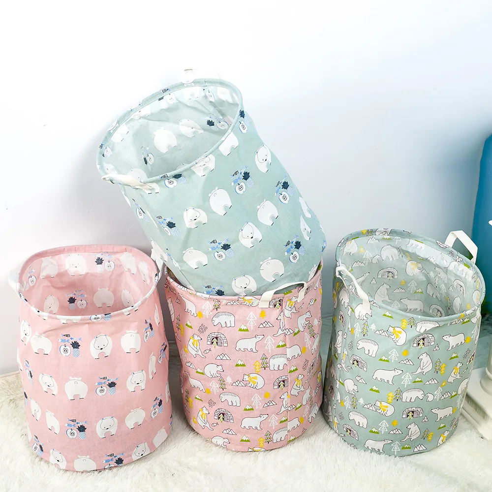 Canvas Storage Baskets Stand Laundry Basket Holder Portable Picnic