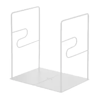 

1 Pair Iron Bookends Book Stand Support Desktop Office Magazine Organizer Shelf