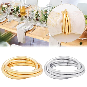 

Simple Napkin Button High-quality Alloy Napkin Ring Decoration Hotel Restaurant Decoration For Wedding Christmas Dinner