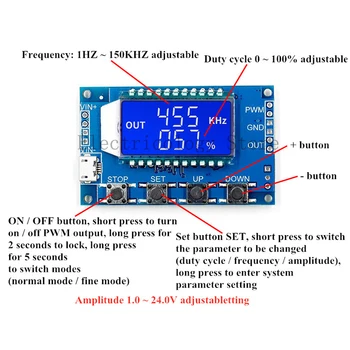 

PWM Signal Generator Module APWM1 3W Full function PWM Pulse Frequency Duty Cycle Adjustable Module Square Wave Rectangular Wave