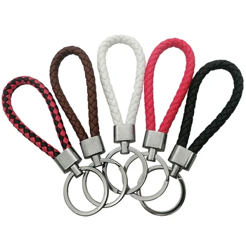 

1pcs Fashion Hand-woven Key Chain Leather Rope Motorcycle Cars Keychain Men Women Car Keyring Gifts Tag Car styling accessories