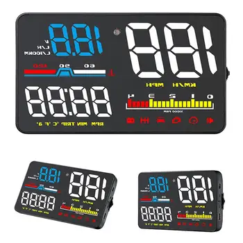 

D5000 5" Hud Car Head Up Display Projector OBD OBD2 Scannr scan tool Speed Fuel Warning Alarm Diagnostic Tool Head-Up Display