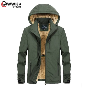 

WWKK M-6XL Collar Hooded Men Winter Jacket 2020 New Fashion Warm Wool Liner Man Jacket and Coat Windproof Male Parkas casaco
